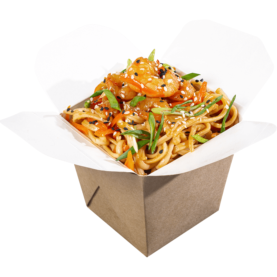 Удон с креветками